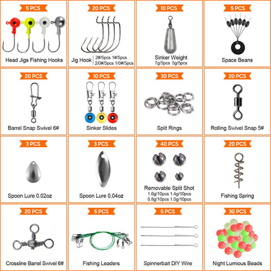 Maletín de Pesca Marina 246 Piezas - Kit Completo de Accesorios y Cebos - Image 7