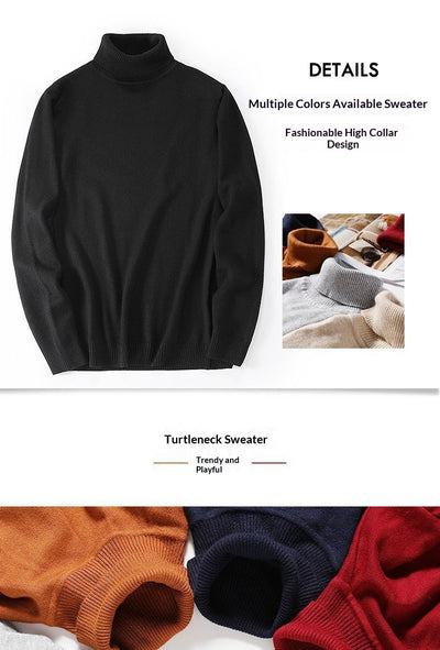 Suéter Tejido para Hombre Cuello Alto Cálido y Suave - Image 19