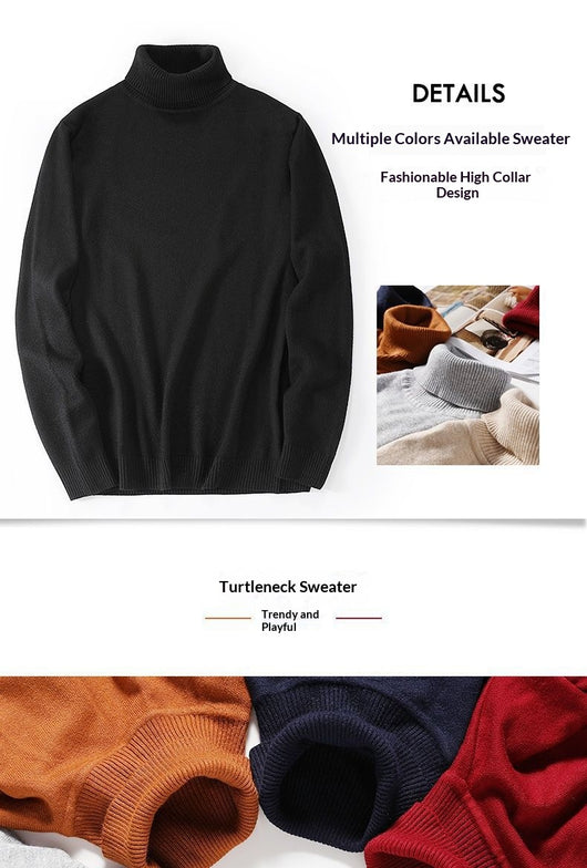 Suéter Tejido para Hombre Cuello Alto Cálido y Suave - Image 19