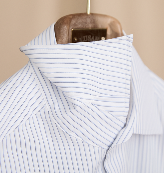 Camisa de Negocio Italiana a Rayas con Cuello Windsor - Image 13