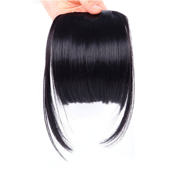 Peluca Sintética con Flequillo Lateral y Clips - Estilo Europeo Americano