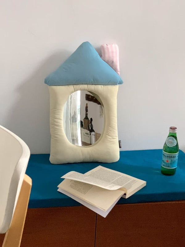 Almohada Decorativa Coreana con Espejo de Pared y Diseño Cosmético