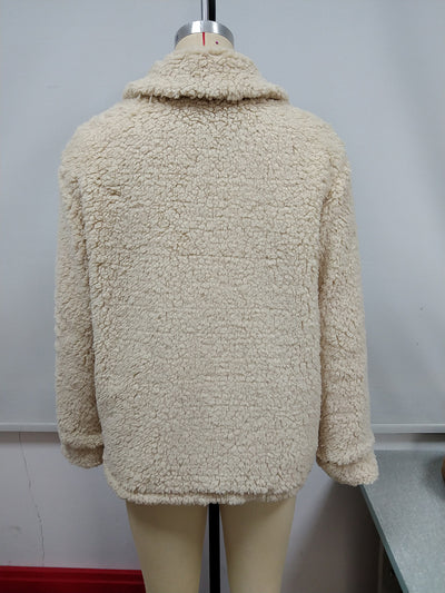 Abrigo Polar Corto con Solapa y Botones para Mujer - Image 18