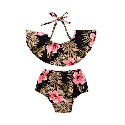 Conjunto de 2 Trajes para Niñas con Flores Grandes - Image 3