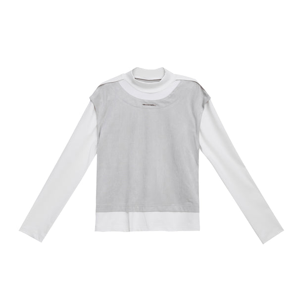 Blusa Ajustada de Diseño Deconstruido Dos Tonos - Image 3