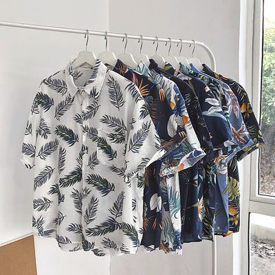 Camisa Suelta Estampada de Manga Corta para Hombre - Image 68