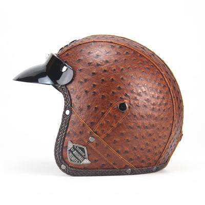Casco Retro Semiabierto Four Seasons en Cuero - Image 5