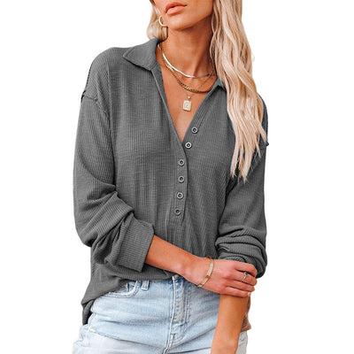 Camisa de Manga Larga a Rayas con Solapa - Diseño Casual Versátil - Image 9