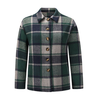 Chaqueta Camisa a Cuadros con Solapa Simple - Image 11