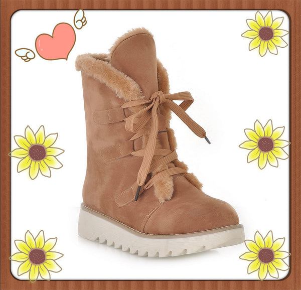 Botas Cálidas para Nieve con Cordones - Botines Impermeables - Image 8
