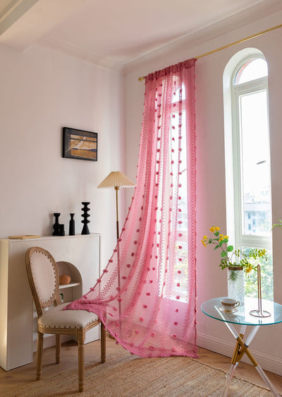 Cortinas Bohemias Texturizadas con Bordado Floral - Image 29
