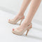 Sandalias Stiletto Nude de Tacón Alto para Mujer