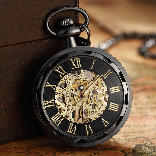 Reloj de Bolsillo Dorado Transparente con Diseño Hueco - Image 16