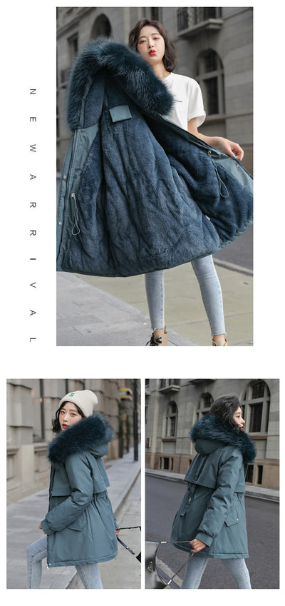 Abrigo Acolchado con Cuello de Piel Sintética - Parka Gruesa de Algodón - Image 43