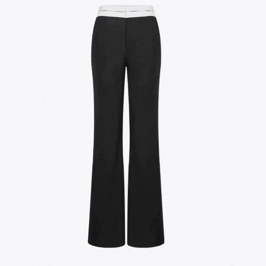 Pantalón Negro Casual Recto con Corte Relajado y Caída Elegante - Image 7
