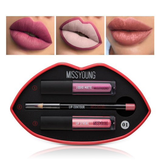 Set de Lápiz Labial Gloss Perlado Mate para Mujer