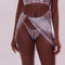 Tassel Rhinestone Body Chain Two-piece Silver