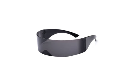 Gafas de Sol Wrap Unisex Marco Negro - Estilo Futurista Oversized - Image 4