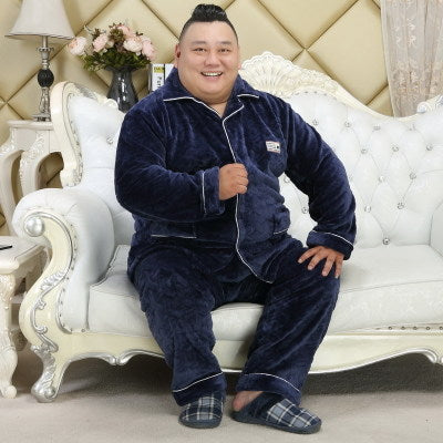 Pijama Largo Hombre Cuello Solapa Tela Gruesa