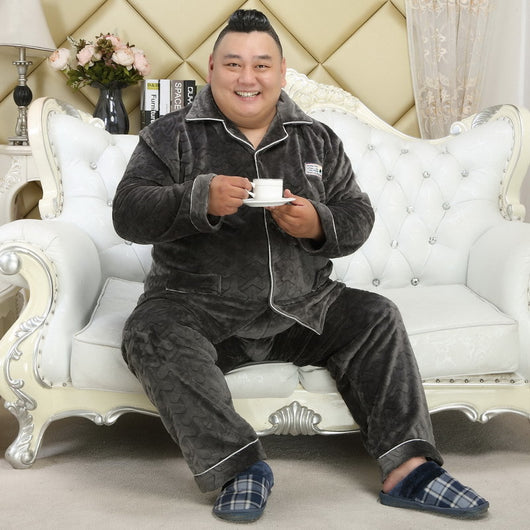 Pijama Largo Hombre Cuello Solapa Tela Gruesa - Image 13