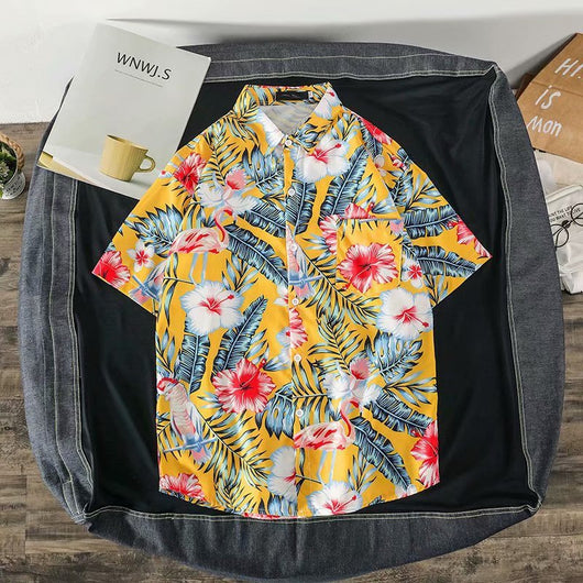 Camisa Suelta Estampada de Manga Corta para Hombre - Image 42