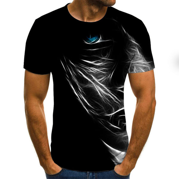 Playera de Manga Corta para Hombre con Estampado 3D de Caricaturas