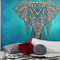 Tapiz Elefante Turquesa - Decoración Artesanal