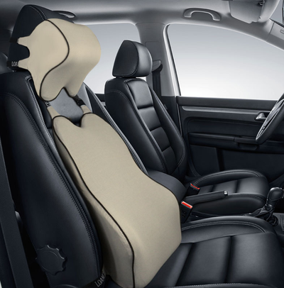 Juego de Almohadas Cervicales y Lumbares para Auto - Memoria de Algodón Todas las Estaciones