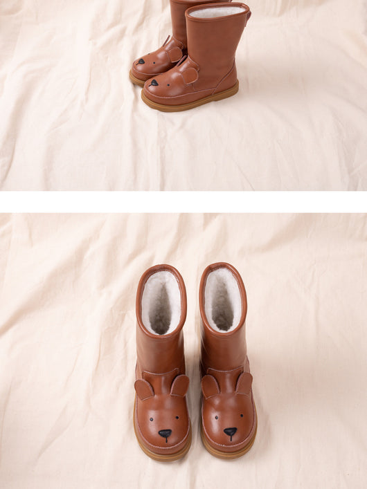 Botas de Nieve para Niños con Diseño de Animales - Cuero Genuino - Image 4
