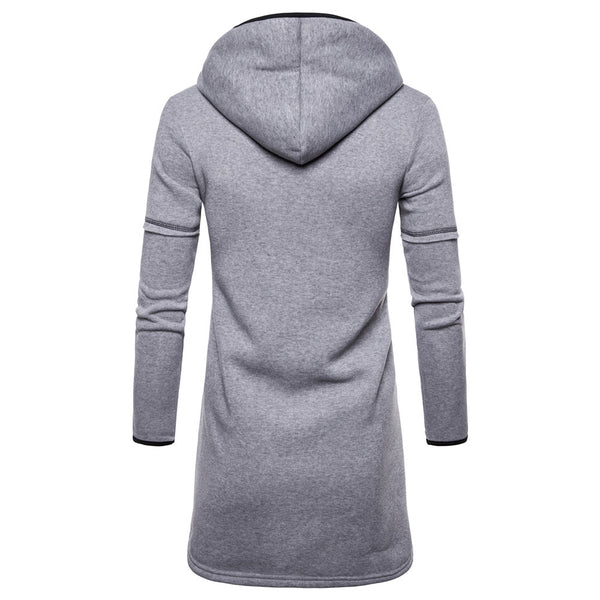 Suéter Cardigan con Capucha de Color Sólido para Hombre