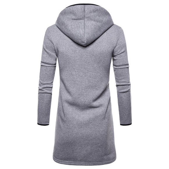 Suéter Cardigan con Capucha de Color Sólido para Hombre
