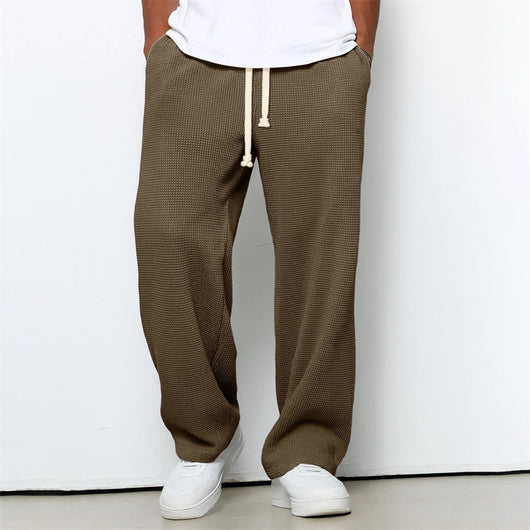 Pantalones Athleisure de Pierna Ancha y Tejido Waffle para Hombre - Image 29
