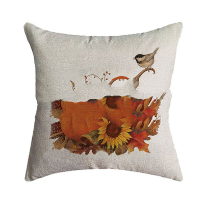 Funda de Almohada Otoño Calabaza - Diseño Festival Thanksgiving en Arpillera - Image 2