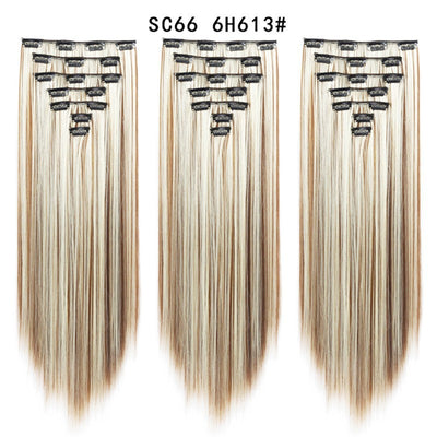 Set de Extensiones de Cabello con 16 Clips - Peluca de Fibra Sintética Premium - Image 54