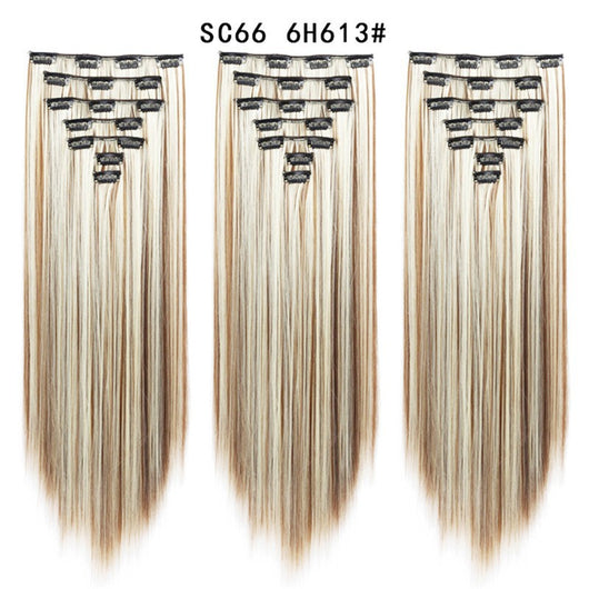 Set de Extensiones de Cabello con 16 Clips - Peluca de Fibra Sintética Premium - Image 54