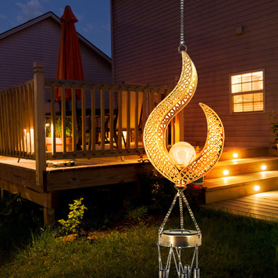 Lámpara Solar de Hierro Forjado con Diseño de Llama - Decoración de Jardín - Image 9