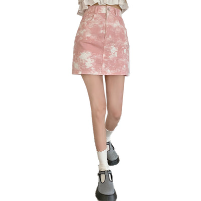 Falda Tie-dye Cintura Alta Diseño A-line con Temperamento - Image 3