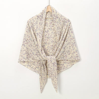Pañuelo Cuadrado de Gasa Estampado Perla con Pliegues - Image 19