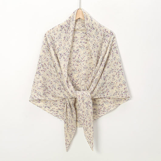 Pañuelo Cuadrado de Gasa Estampado Perla con Pliegues - Image 19