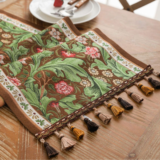 Camino de Mesa Jacquard Botánico Yiman Qiyun - Elegancia para tu Hogar - Image 4