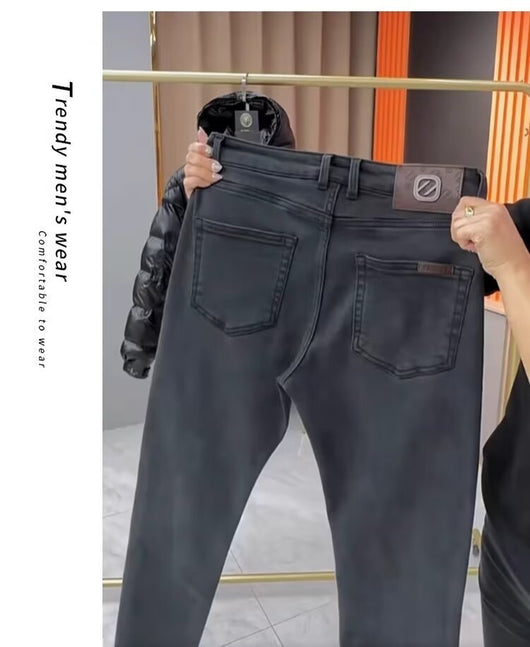 Jeans Slim Fit Negros Lavados para Hombre - Estilo Europeo Moderno - Image 17