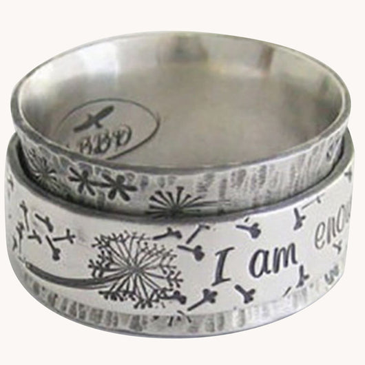 Anillo Vintage Unisex 'Soy Suficiente' con Letras - Image 4