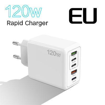 Cargador Rápido Multipuerto 120W - Enchufes Europeos, Americanos y Británicos - Image 5
