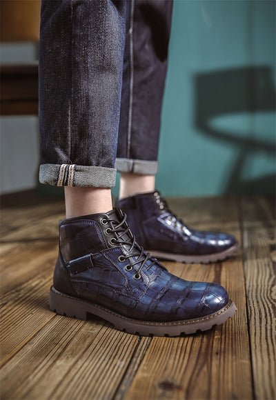 Botas de Cuero Retro con Cierre Lateral para Aventuras Urbanas - Image 29