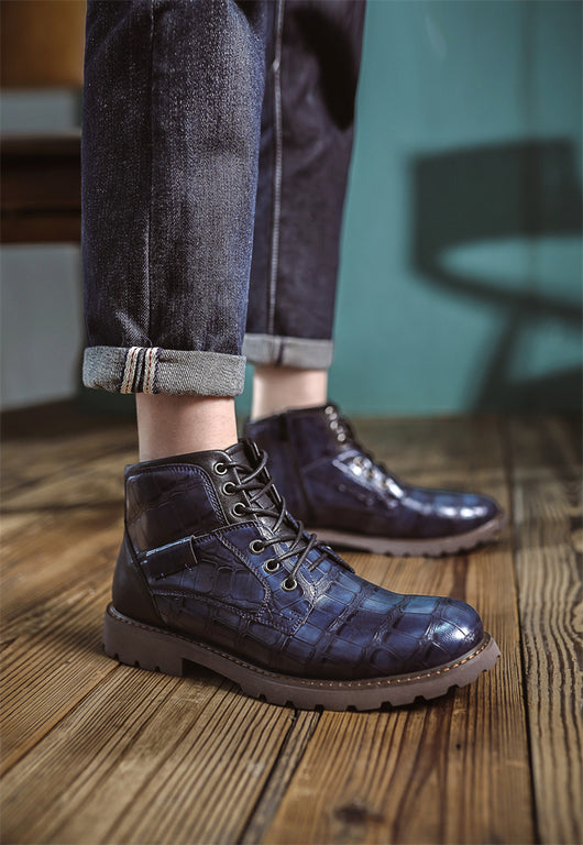 Botas de Cuero Retro con Cierre Lateral para Aventuras Urbanas - Image 29