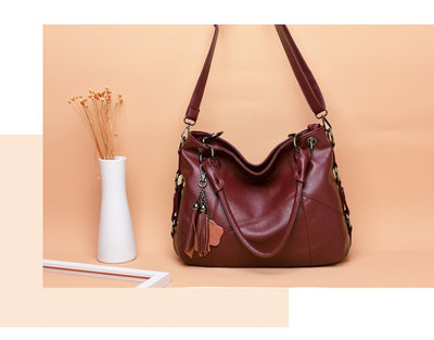 Bolso Bandolera de Cuero PU con Detalles de Costura y Borlas para Mujer - Image 28