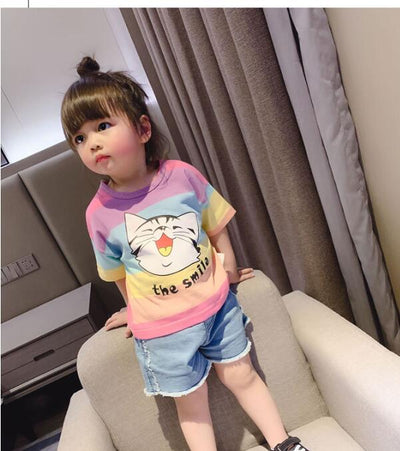 Camiseta Infantil Gato de Manga Corta N240 - Unisex - Image 9
