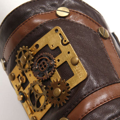 Brazalete de Cuero Industrial Retro con Engranajes - Image 10