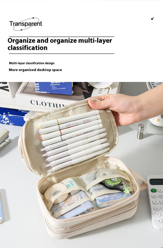 Estuche Transparente Estilo INS Serie Leche Salada - Gran Capacidad Impermeable - Image 22
