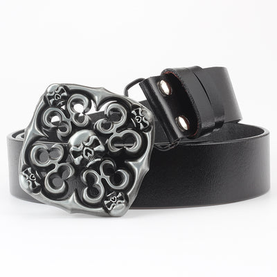 Cinturón de Cuero Puro con Diseño Calavera Casual - Image 22